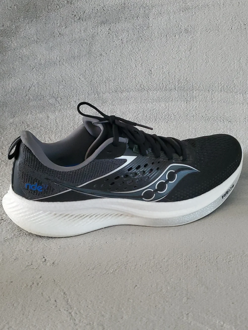 SAUCONY Ride 17 Form Fit Black/White Running Shoes MEN'S SIZE: 12